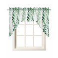 thumbnail image 1 of Green Weeping Eucalyptus Swag Valances for Windows, Small Curtains Drapes, Spring Summer Country Leaves Kitchen Window Curtains Over Sink Window Treatment Valance for Bedroom/Bathroom 56"x36", 1 of 5
