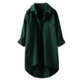 thumbnail image 1 of Green Western Outfit for Women, Long Sleeve Womens Spring Tops 2024, Work Cotton Tshirts Shirts for Women, Down Long Blouses Casual Shirts Tops Women's Button Sleeve Linen Blouse, 1 of 7