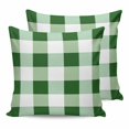 thumbnail image 1 of Green White Buffalo Check 26x26 Pillow Covers Set of 2, Farmhouse Plaid Modern Geometric Throw Pillow Covers Decorative Couch Cushion Case, Microfiber Square Pillowcases for Bedroom Car Living Room, 1 of 7