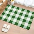 thumbnail image 1 of Green White Buffalo Check 2x3 Door Mat Rug, Farmhouse Plaid Modern Geometric Non-Skid Rubber Backing Large Rectangle Rugs - Living Room Bedroom Home Office, Indoor Floor Mat Carpets Washable Rug, 1 of 9