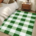 thumbnail image 1 of Green White Buffalo Check 4x6 Area Rugs, Farmhouse Plaid Modern Geometric Non-Skid Rubber Backing Large Rectangle Rugs - Living Room Bedroom Home Office, Indoor Floor Mat Carpets Washable Rug, 1 of 1