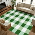 thumbnail image 1 of Green White Buffalo Check 5x8 Area Rugs, Farmhouse Plaid Modern Geometric Non-Skid Rubber Backing Large Rectangle Rugs - Living Room Bedroom Home Office, Indoor Floor Mat Carpets Washable Rug, 1 of 9