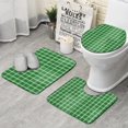 thumbnail image 1 of Green White Checkerboard Checkered Pattern Bathroom Rugs Sets 3 Piece,Toilet Cover Set,Absorbent Non Slip Bathroom Mats Sets with U-Shaped Contour Rug Toilet Rug Set, 1 of 5
