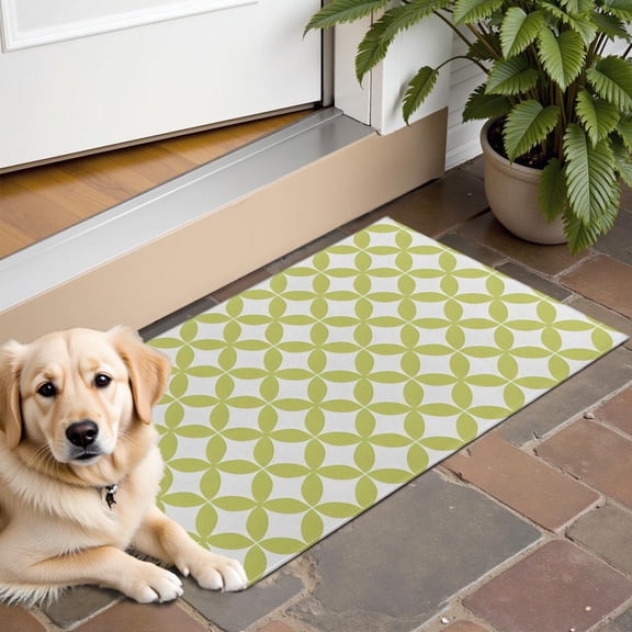 Green White Checkerboard Checkered Pattern Door Rugs,Washable Non Slip Door Mats Indoor,Decorative Door Mats,Entry Mat Indoor for Entrance,Bedroom,Kitchen,Bathroom,16"x24"