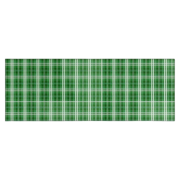 Green White Checkerboard Checkered Pattern Kitchen Rug Mat,Kitchen Runner Rugs Non Skid Washable,Decorative Kitchen Floor Mats for Kitchen,Sink,Laundry,17"X47"