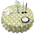 thumbnail image 1 of Green White Checkerboard Checkered Pattern Round Tablecloth 60"x60",Wrinkle Wipeable Table Cloth for Kitchen Dining Room Picnic Patio Party, 1 of 6
