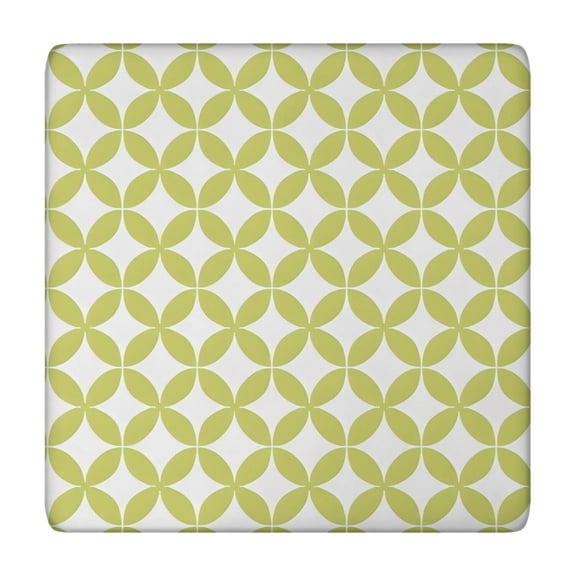 Green White Checkerboard Checkered Pattern Square Fitted Tablecloth with Elastic Edge,Square Table Cover,Washable Elastic Table Cover for Home Kitchen Party Decor 34"x34"