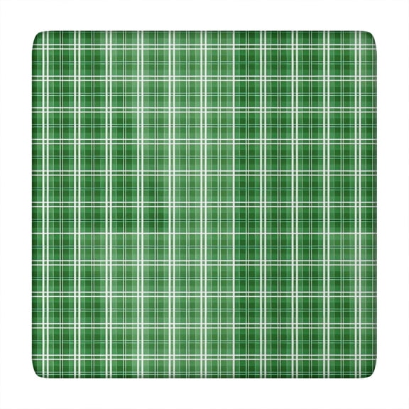 Green White Checkerboard Checkered Pattern Square Fitted Tablecloth with Elastic Edge,Square Table Cover,Washable Elastic Table Cover for Home Kitchen Party Decor 34"x34"