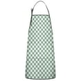 thumbnail image 1 of Green and White Checkerboard Pattern Apron-Garden Aprons for Women with Pockets-Cotton Linen Waterproof Kitchen Cooking Gardening Aprons Adjustable for Kitchen,Cooking,BBQ and Salon 33x27 Inch, 1 of 7