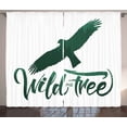 thumbnail image 1 of Ambesonne Green and White Curtains 2 Panel Set, Wild and Free, 108" x 96", Forest Green and White, 1 of 3