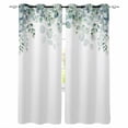 thumbnail image 1 of Green White Eucalyptus, Blackout Curtains 54 Inches Long for Bedroom, Watercolor Leaves Simple White Thermal Insulated Room Darkening Black Out Window Curtain Panels Grommet Drapes for Living Room, 1 of 8