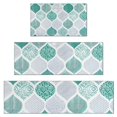thumbnail image 1 of Green and White Geometric Quatrefoil Pattern Kitchen Rugs Sets Of 3,Kitchen Runner Rugs Non Skid Washable,Decorative Kitchen Floor Mats for Kitchen,Sink,Laundry,17"x30"+ 17"x47" + 17"x59", 1 of 6