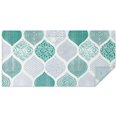 thumbnail image 1 of Green and White Geometric Quatrefoil Pattern Rectangle Tablecloth 60"x120",Waterproof Polyester Rectangle Table Cloth, Wipeable Spillproof Polyester Tablecloth for Dining, Camping, Indoor and Outdoor, 1 of 6