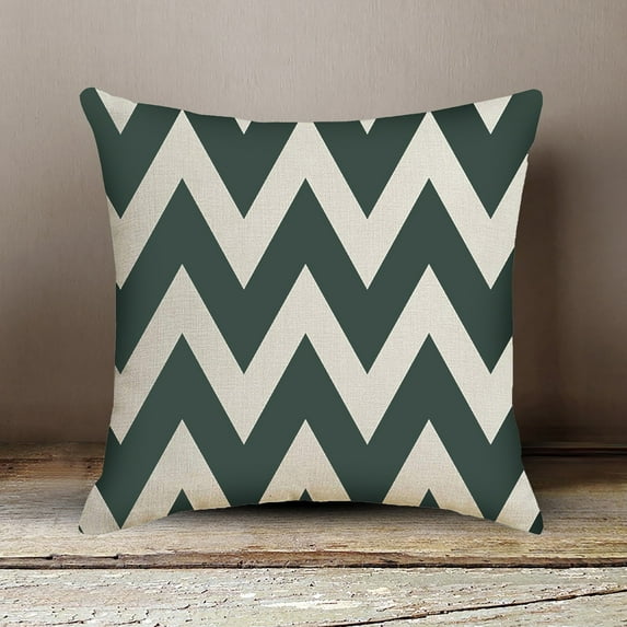 Green White Hugging Pillowcase 17.72x17.72" - Decorative Throw Pillow Covers for Couch, Sofa & Outdoor Furniture - Summer Polyester Cushion Cover for Patio, Garden, Porch