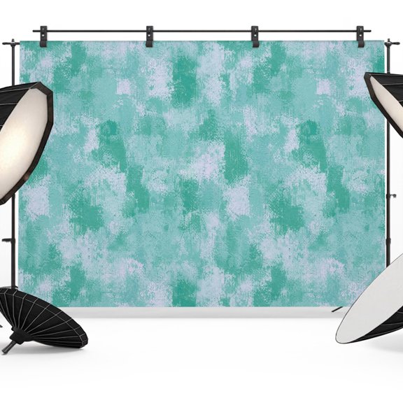 Green White Ink Splatters Backdrops for Photography, Abstract Minimalist Vintage Rough Texture Fabric Photo Background Sturdy Studio Props for Photo Studio, Video Recording, Booth & Photoshoot 8x6ft