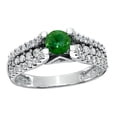 thumbnail image 1 of AFFY Green & White Natural Diamond Shank Fancy Engagement Ring in 14K White Gold (1 cttw), 1 of 1