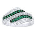 thumbnail image 1 of AFFY Green & White Natural Diamond Wave Ring in 10k White Gold, 1 of 1