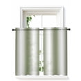 thumbnail image 1 of Green White Ombre Curtains 54 Inch Length,Sheer Curtains for Bedroom Living Room Window Country Pastoral Gradient Minimalist Rod Pocket Drapes Kitchen Curtains Small Half Window 42"x54" 2 Panels, 1 of 6