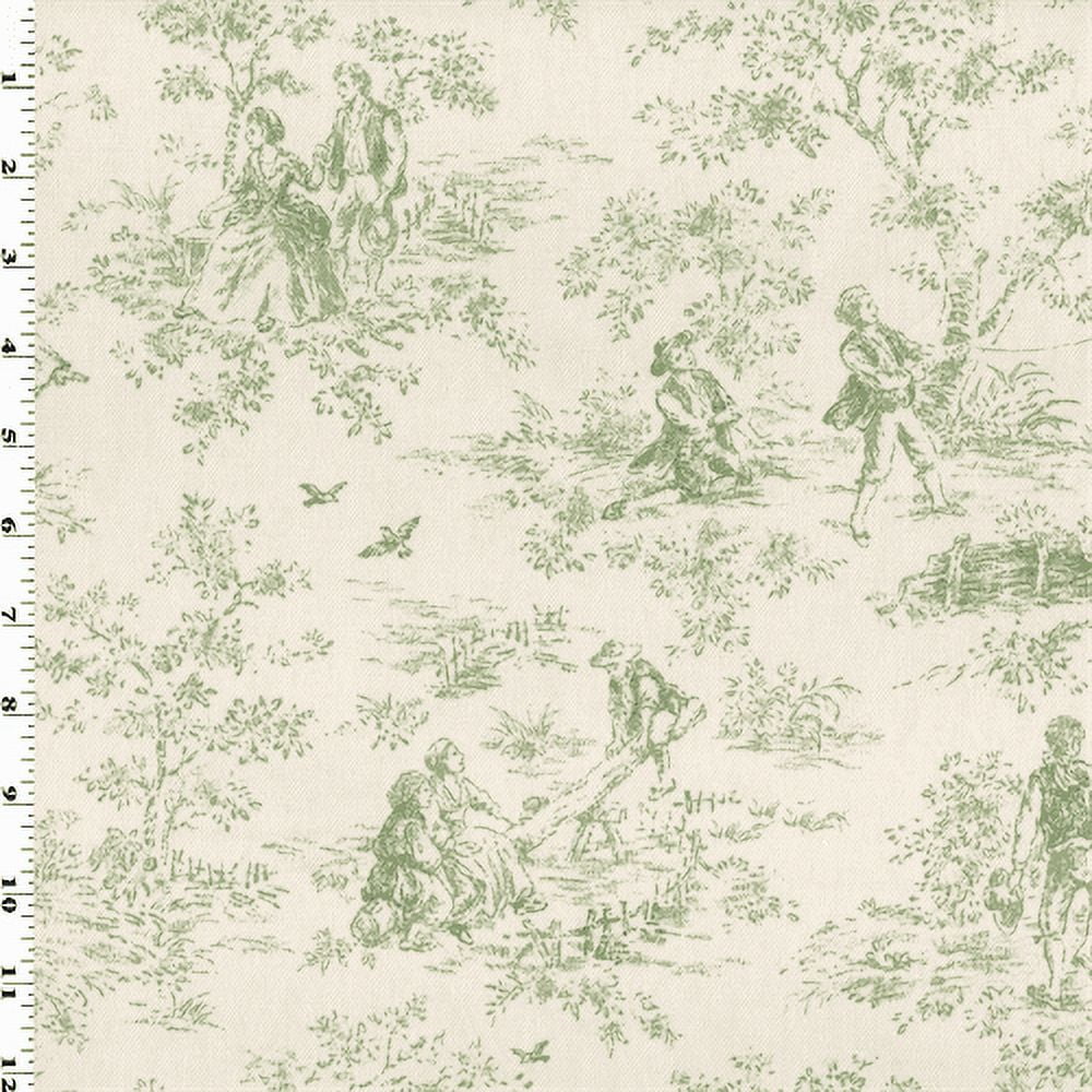 Home Decorating Fabric, Ralph Lauren Sage Green Fairy Tale Toile de Jouy  Cotton Poplin (Made in Italy) – Britex Fabrics