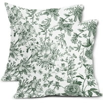 Green & White Pillow Covers 20x20 Inch Set of 2 Vintage Sage Green Flower Throw Pillow Covers Morden Floral Outdoor Pillowscase Linen Cushion Covers Sofa Couch Bedroom Indoor Home Decor