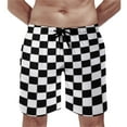 Green White Plaid Board Shorts Summer Checkerboard Cute Board Short