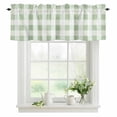 thumbnail image 1 of Bedliving Green White Plaid Window Valance for Kitchen Bathroom Laundry Room, 54 x 18 Inch Rod Pocket Short Curtain, 1 Panel, 1 of 9