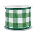 thumbnail image 1 of Green White Plaid Wired Ribbon - 2 1/2 Inch x 10 Yards, St.Patrick's Day, St Paddy's, Easter, Spring, Mardi Gras, Wreath, Swag, Garland, Gift Wrapping, Earth Day Summer, Fall, 1 of 1