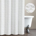 thumbnail image 1 of Green and White Shower Curtain Herringbone Fabric Shower Curtain Zig Zag Inky Chevron Farmhouse Shower Curtain Zigzag Modern Shower Curtain for Bathroom Waterproof Hooks Included 70x72 inch, 1 of 6