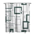 thumbnail image 1 of Green White Shower Curtain Set with Hooks Grey and White Shower Curtains Grey Shower Curtain Geometric Bath Curtains Decorative Gray Shower Curtain Water Repellent, 72x84, 1 of 4
