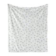 thumbnail image 1 of Green and White Soft Flannel Fleece Blanket, Farmland Harvest Plant Pattern Graphic Silhouettes Agriculture Design, Cozy Plush for Indoor and Outdoor Use, 50" x 70", Green and White, by Ambesonne, 1 of 6
