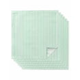 thumbnail image 1 of Green White Stripe Cloth Napkins Set of 6 Reusable Dinner Napkins, Modern Minimalist Geometric Striped Cocktail Napkin Washable Table Napkins for Wedding/Holiday Party/Baby Shower 20"x20", 1 of 7