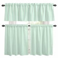 thumbnail image 1 of Green White Stripe Kitchen Curtains Sets for Windows 36 Inch Length, Modern Minimalist Geometric Striped Rod Pocket Window Treatments Tier Curtains and Valances Set for Bedroom/Bathroom, 1 of 8