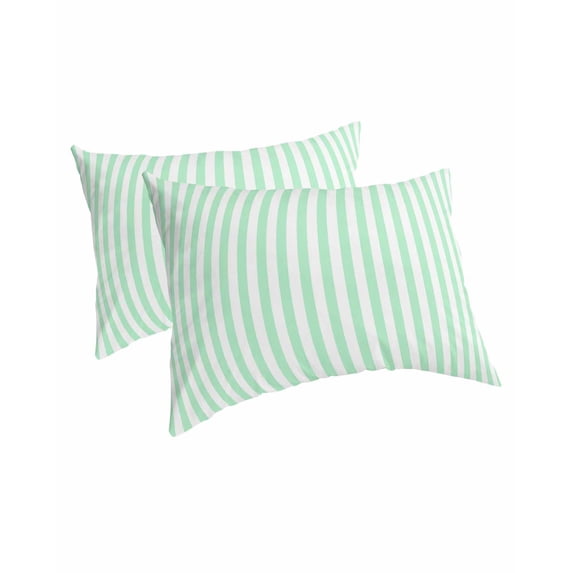 Green White Stripe Pillow Covers King Size 2 Pack, Modern Minimalist Geometric Striped Soft Bed Throw Pillowcases Breathable Cooling Long Lumbar Body Pillow Sham Cover for Bed Sofa 20''x36''