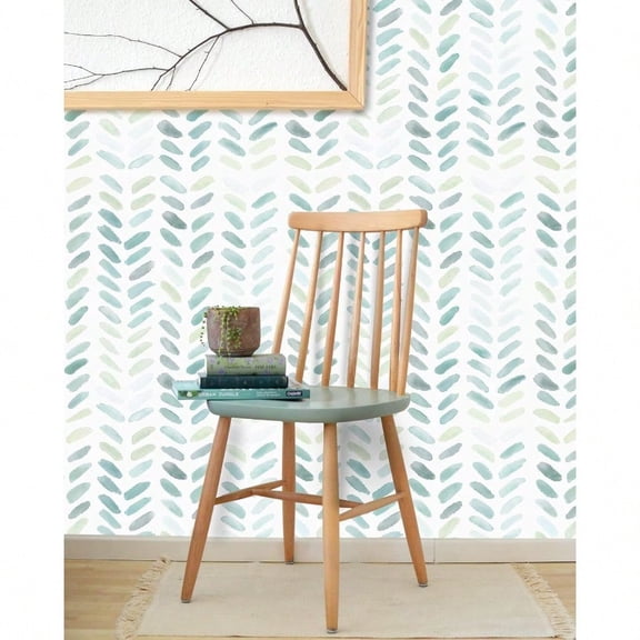 Green And White Wallpaper Peel And Stick Wallpaper Boho17.3inW 393inL Contact Paper For Cabinets Green Herringbone Contact Paper SelfAdhesive Removable Bedroom Bathroom Waterproof Teal