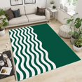 thumbnail image 1 of Green White Water Ripple Area Carpet, Modern Abstract Minimalist Rugs For Living Room, Upholstery Rug With Non-slip Backing For Bedroom Dining Room Home Office Decor 4 x 6ft, 1 of 6