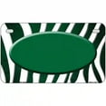 thumbnail image 1 of Green White Zebra Oval Oil Rubbed Metal Novelty License Plate 7" x 4" Motorcycle (MP), 1 of 1