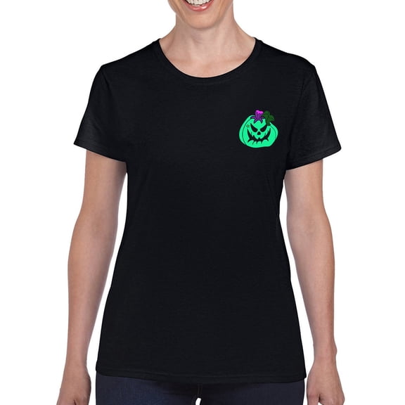 Green Wicked Pumpkin T-Shirt Women -Rose Khan Designs, Female 3X-Large