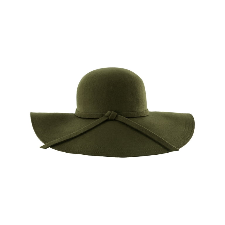 Green floppy wool store hat