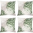 thumbnail image 1 of Green and Wihte Floral Throw Pillow Covers 18x18 inch Set of 4 Outdoor and Indoor Farmhouse Decorative Linen Pillow Cover for Patio Garden Living Room Bed Sofa, 1 of 6