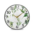thumbnail image 1 of Green Wild Leaves Wall Clocks Battery Operated 9.5 Inch Round Clock Acrylic Silent Non-Ticking Bedroom Living Room Decorative Clocks, 1 of 10