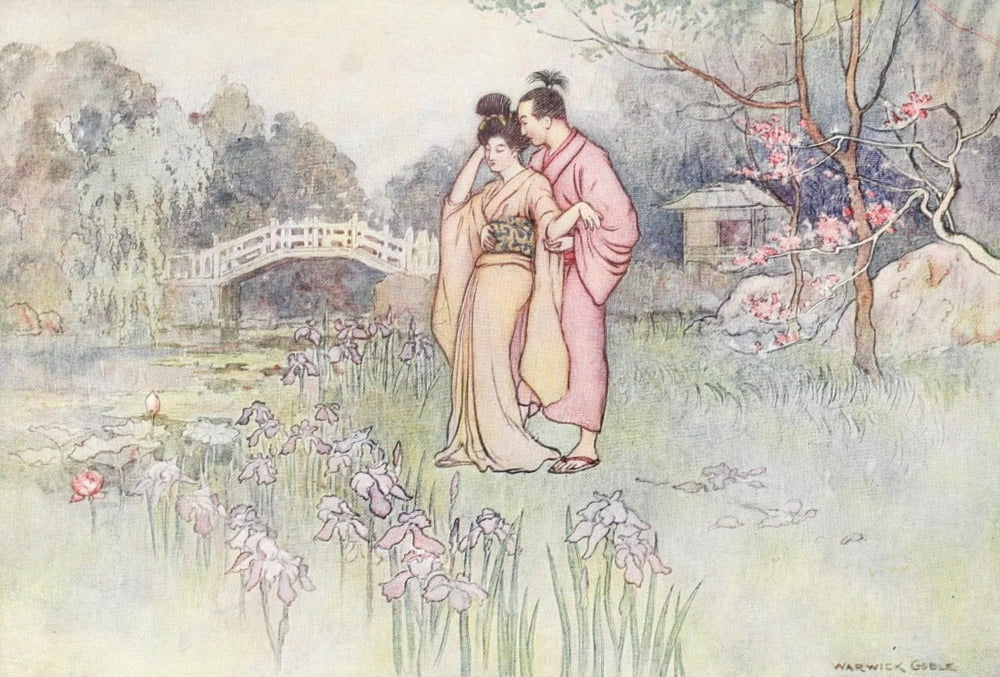 Green Willow 1910 Green Willow Canvas Art - Warwick Goble (24 x 36)