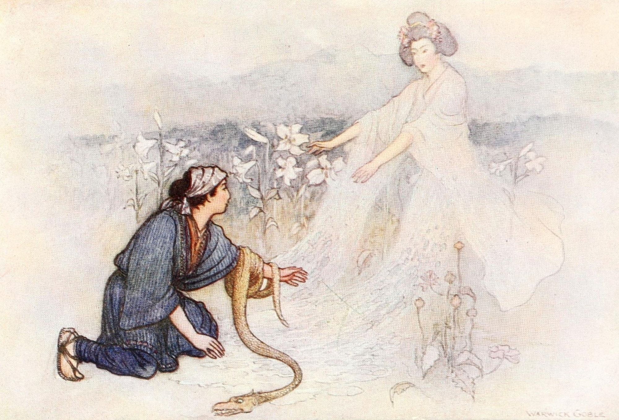 Green Willow 1910 Karma Canvas Art - Warwick Goble (18 x 24)