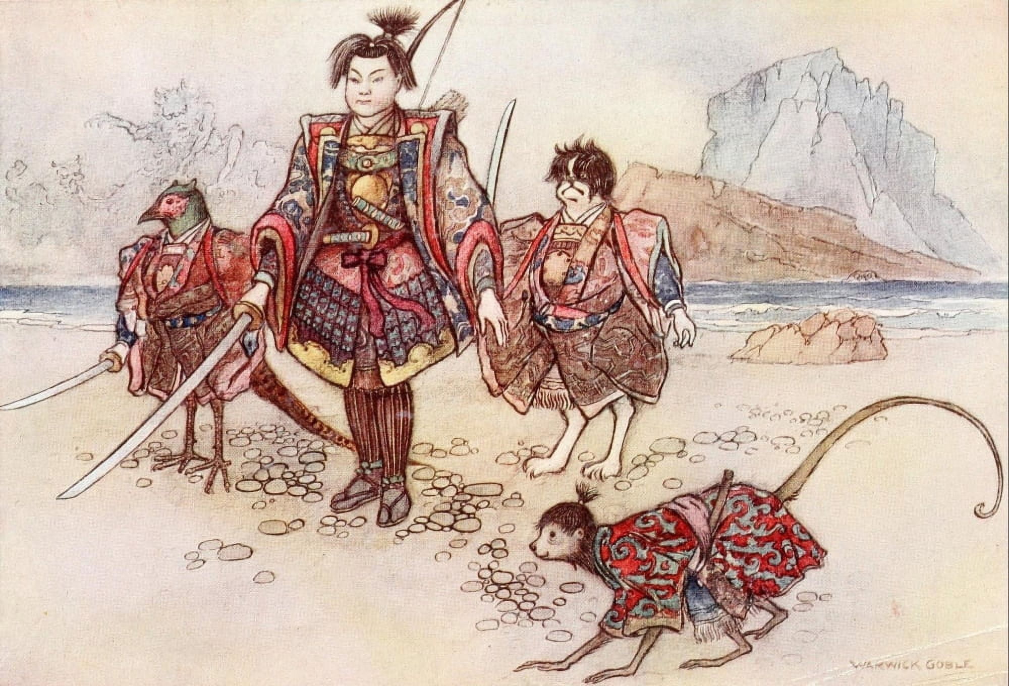 Green Willow 1910 Momotaro Canvas Art - Warwick Goble (24 x 36)