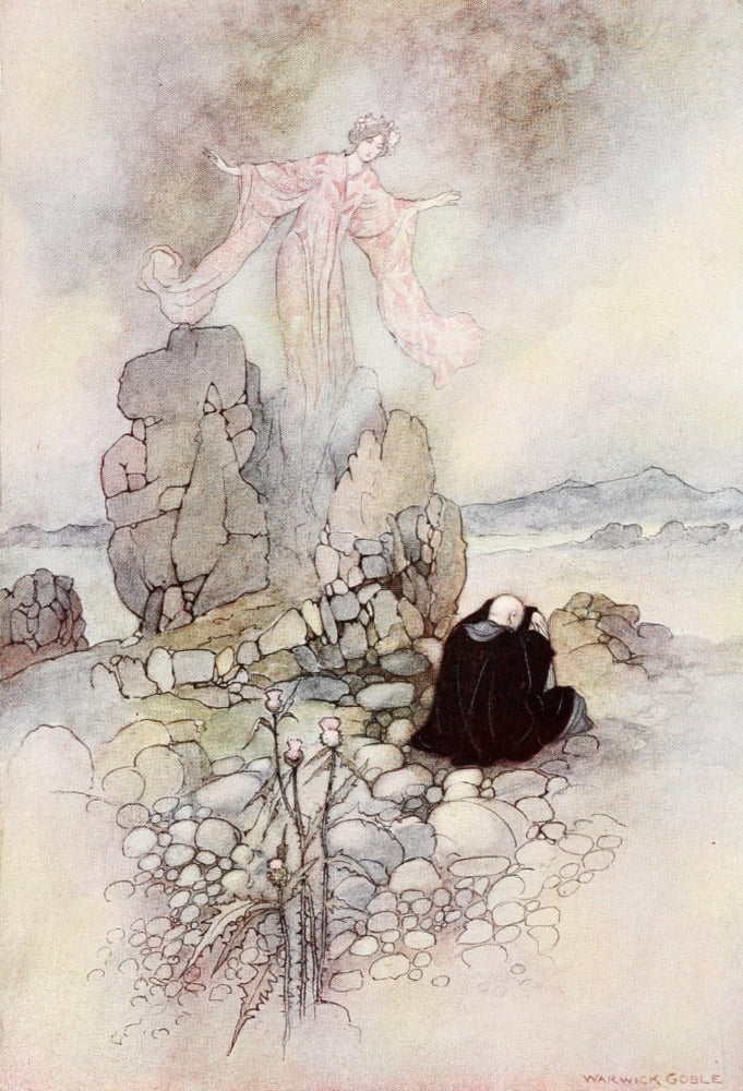 Green Willow 1910 Tamamo The Fox Maiden Canvas Art - Warwick Goble (18 x 24)