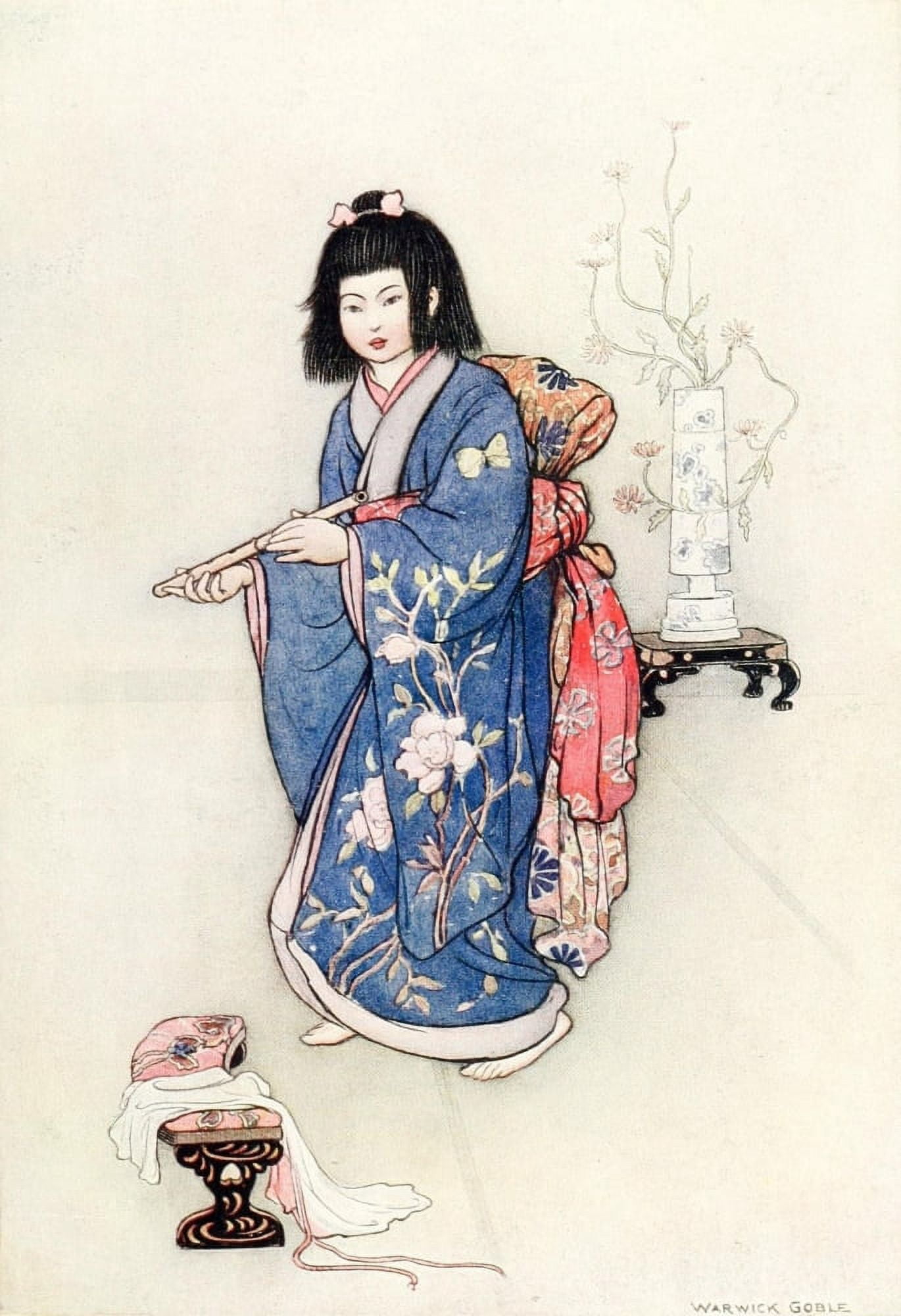 Green Willow 1910 The Flute Canvas Art - Warwick Goble (18 x 24)