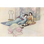 Green Willow 1910 The Matsuyama Mirror Canvas Art - Warwick Goble 24 x 36