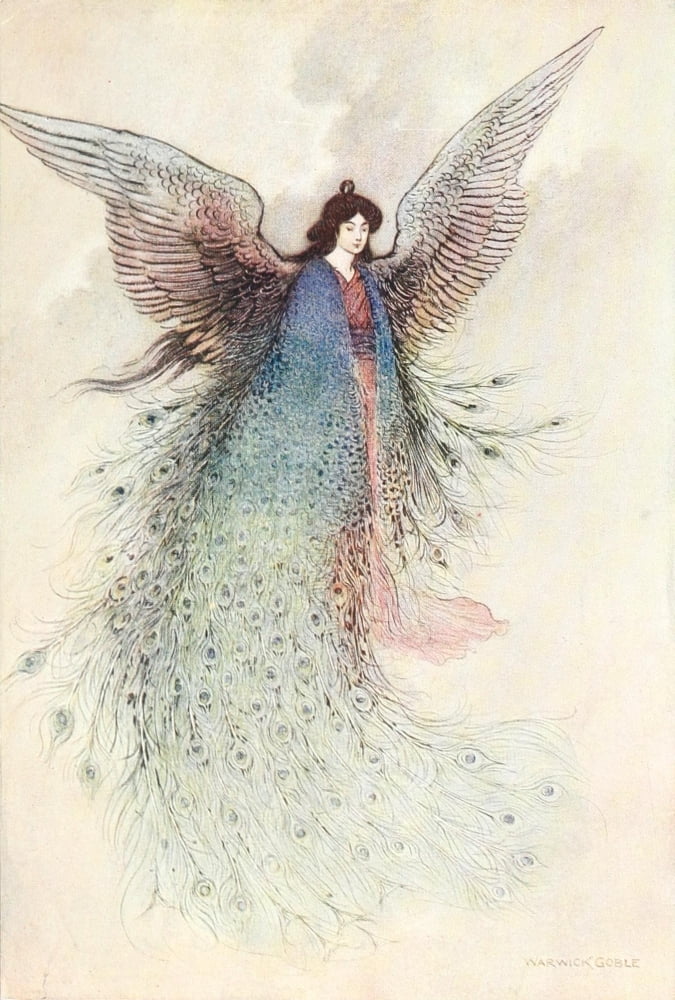 Green Willow 1910 The Moon Maiden Canvas Art - Warwick Goble (18 x 24)