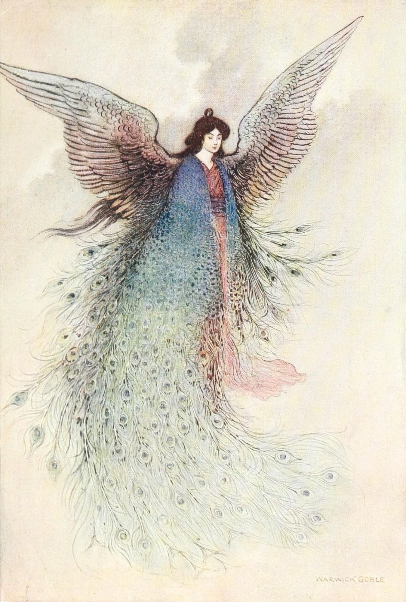 Green Willow 1910 The Moon Maiden Canvas Art - Warwick Goble (24 x 36)