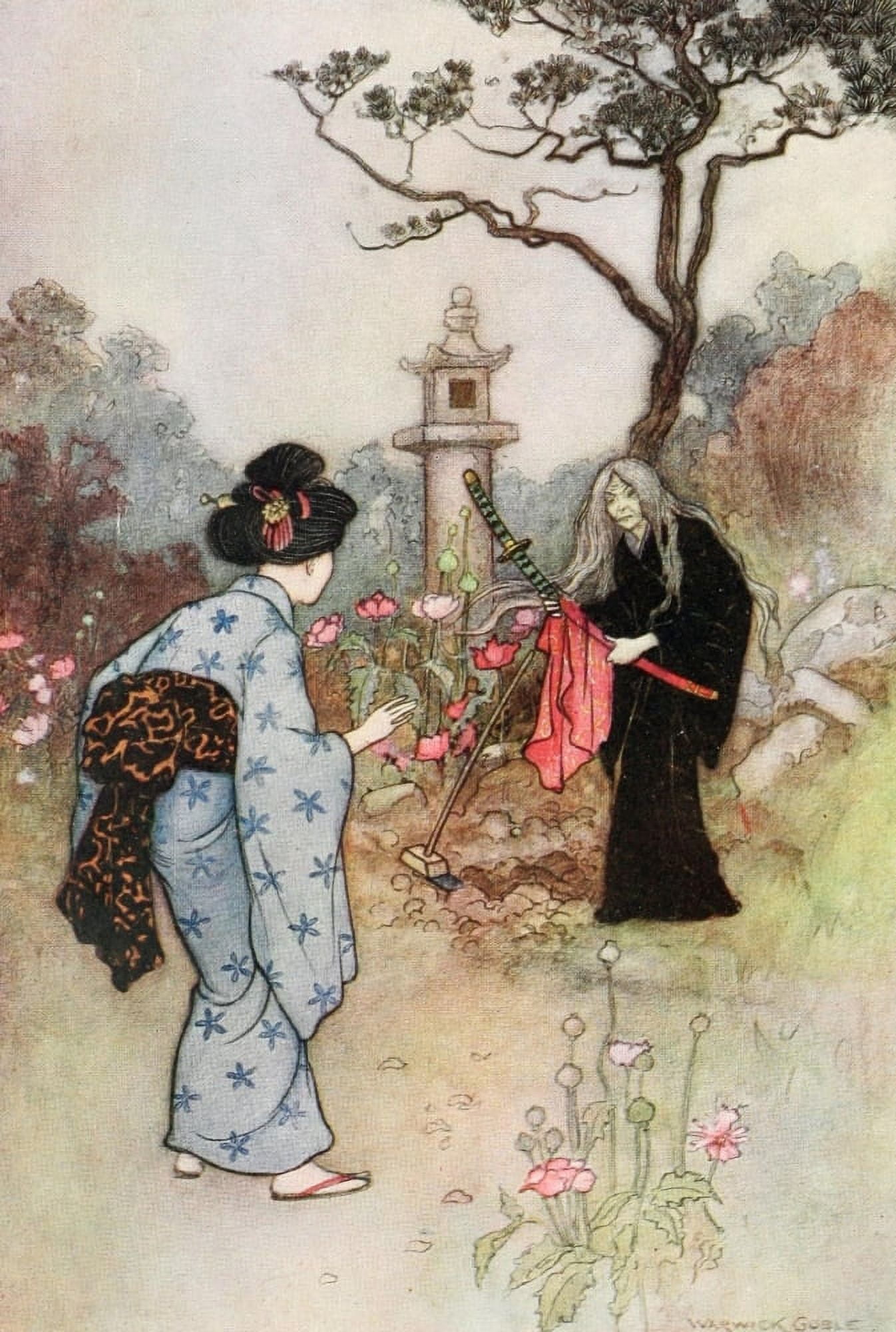 Green Willow 1910 The Nurse Canvas Art - Warwick Goble (24 x 36)
