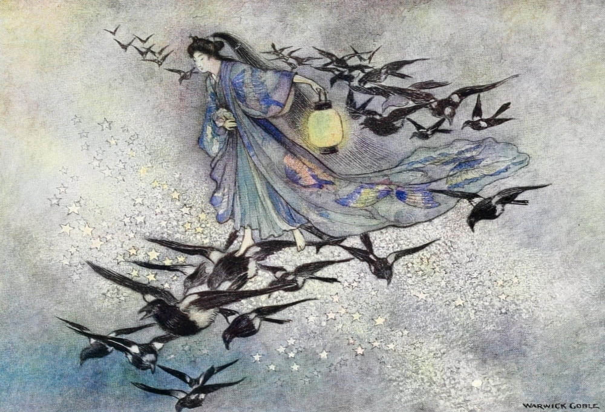 Green Willow 1910 The green lantern Canvas Art - Warwick Goble (18 x 24)